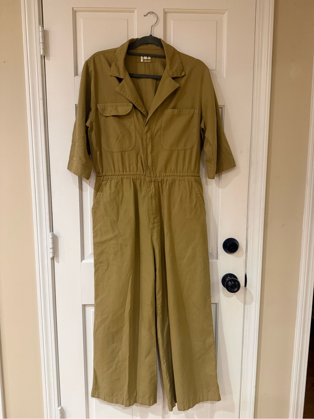 Labo.Art Khaki Cotton Utility Jumpsuit - Size 0